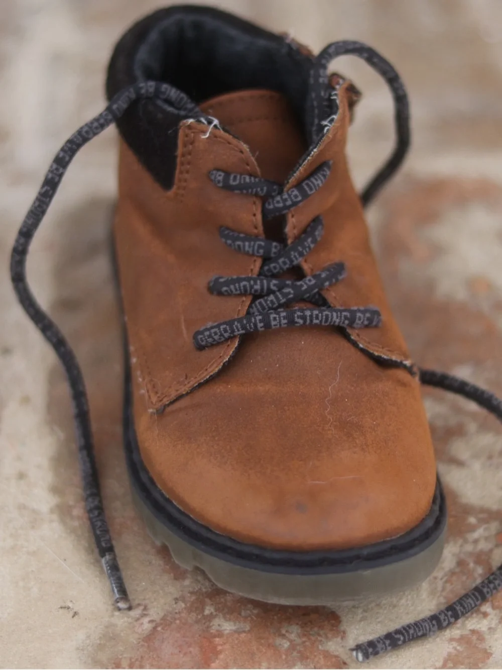 Zara Kids Brown Leather Lace-Up Boots
